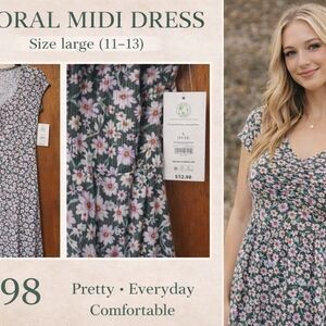 No Boundaries Black Floral Dress